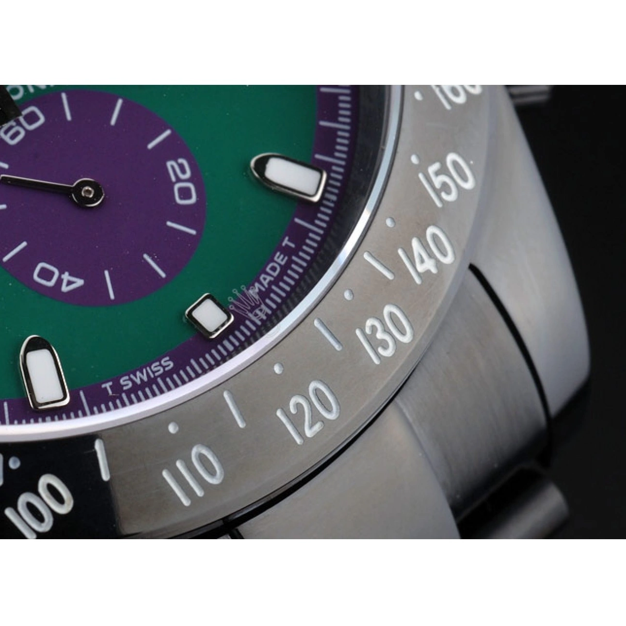 Best AAA Replica Sites Rolex Steel 80246 Dial Ion Black Black Strap Daytona Tachymeter Green Plated Stainless 0707